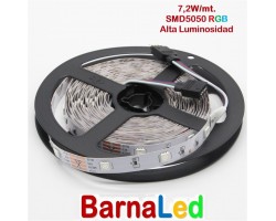Tira LED 5 mts Flexible 36W 150 Led SMD 5050 IP20 RGB Alta Luminosidad